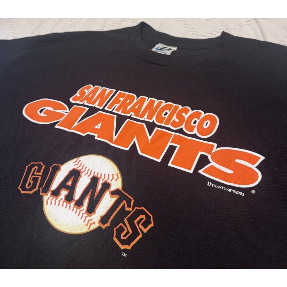 San Francisco Giants T-Shirt Black Baseball MLB Short Sleeve Mens 2XL Y2K 2003